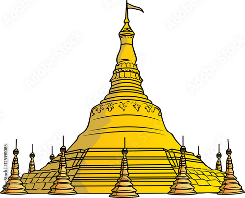 Vector illustration of  Myanmar Pagoda