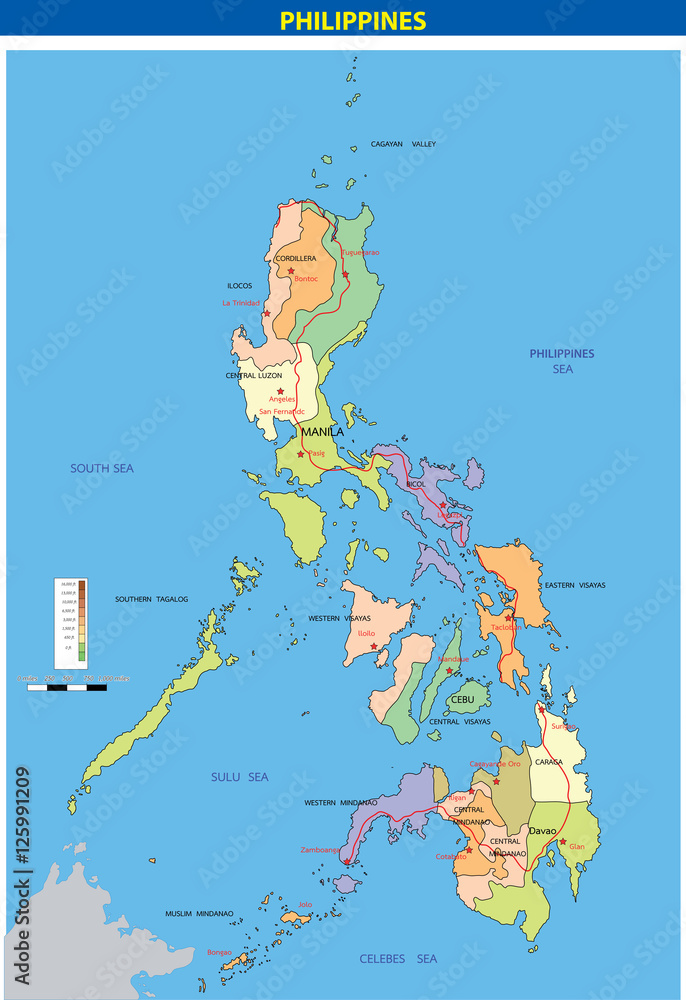 Vector illustration of Philippines Map Stock Vector | Adobe Stock
