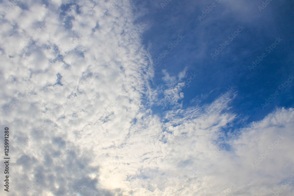 White clouds in the blue sky