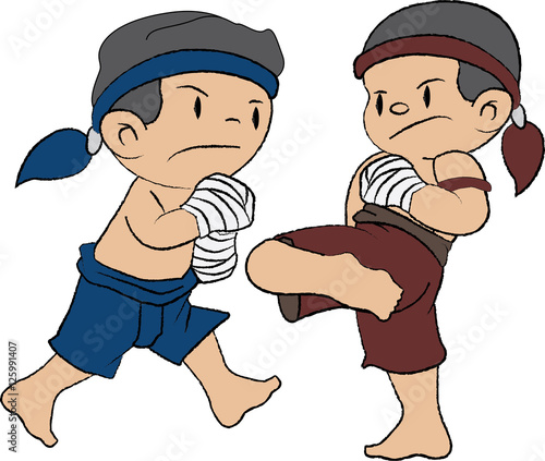 Vector illustration of  Thai fight