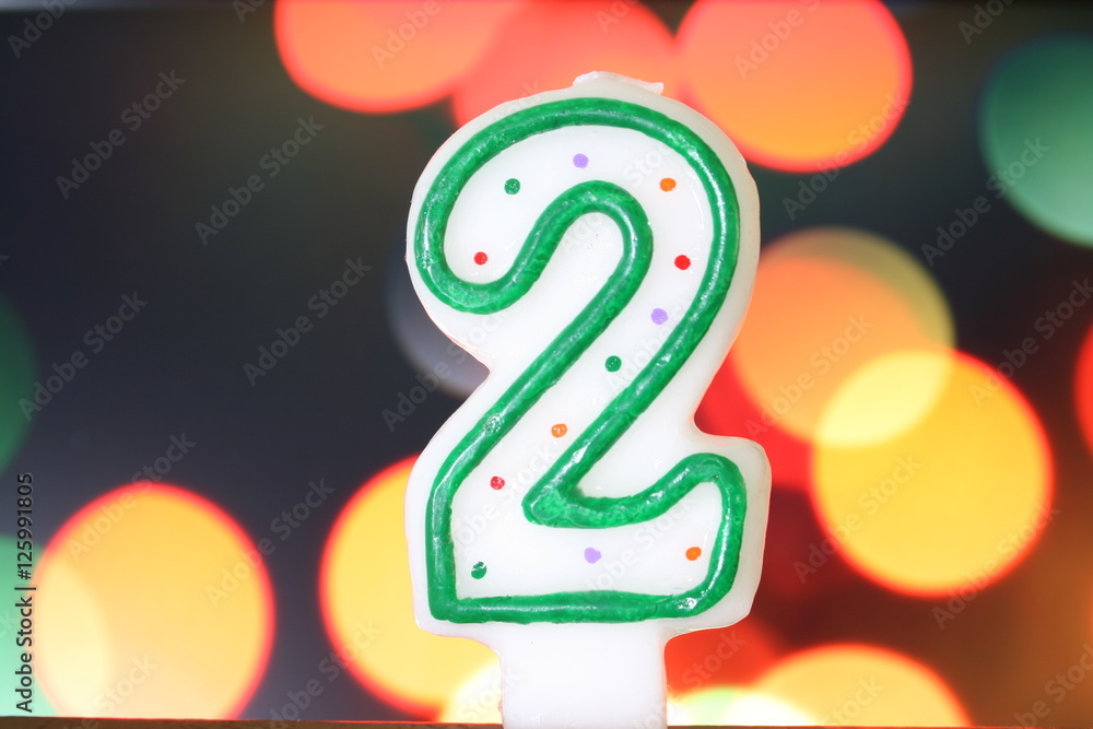 Obraz premium Number 2 candle