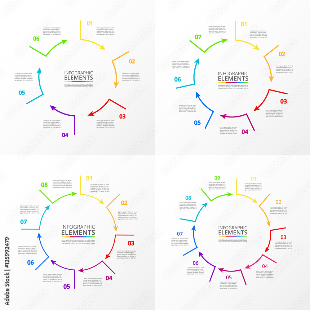 Obraz premium Vector circle infographic set.