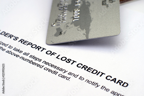 Report of lost credit card