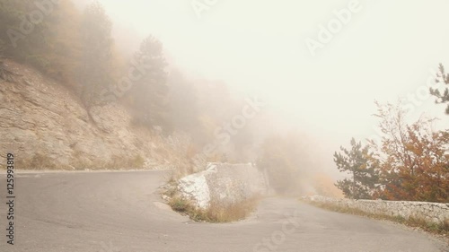 Beautiful sunrise in the autumn mountains of Crimea