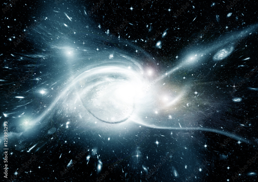 Naklejka premium Stars, dust and gas nebula in a far galaxy