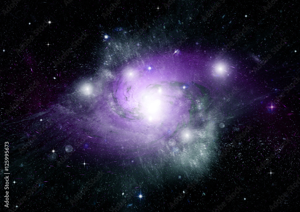 Stars, dust and gas nebula in a far galaxy Stars, dust and gas nebula in a far galaxy
