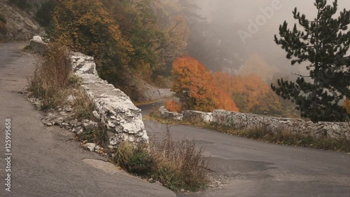 Beautiful sunrise in the autumn mountains of Crimea