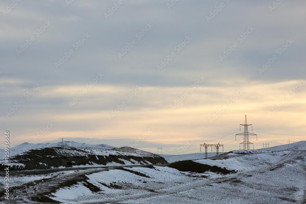 Power station mountain snow