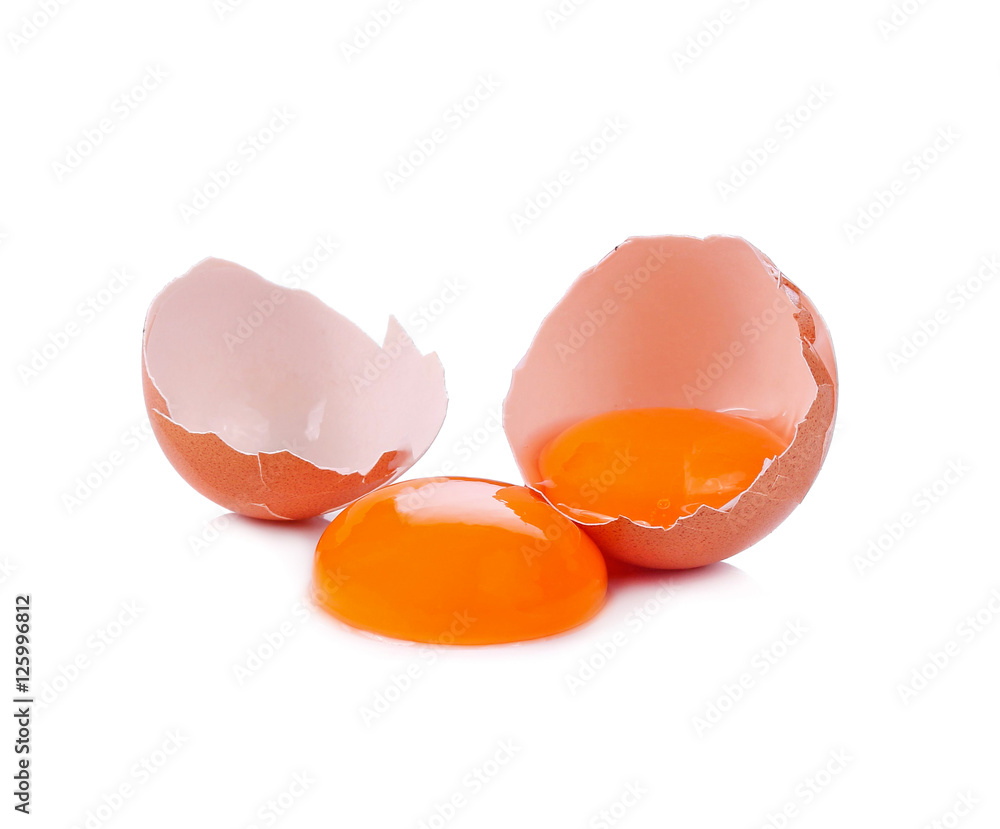 Broken egg isolated on white background Broken egg isolated on white background