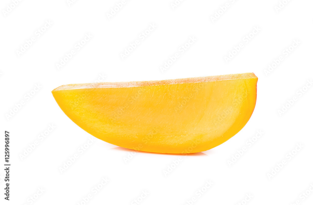 Ripe mango isolated on the white background
