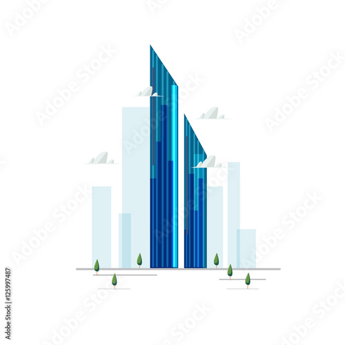 burj mohammed bin rashid tower in Dubai, UAE - vector