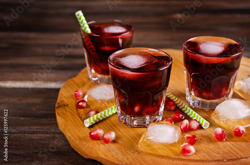 Transparent drink of pomegranate
