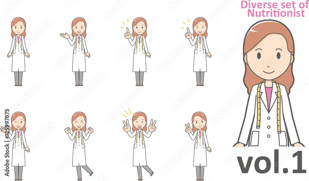 Diverse set of nutritionist, EPS10 vector format vol.1 Diverse set of nutritionist, EPS10 vector format vol.1