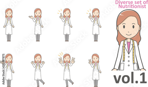 Diverse set of nutritionist, EPS10 vector format vol.1