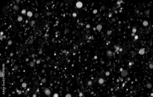 Abstract black white snow texture on black background for overla