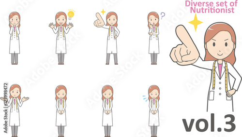 Diverse set of nutritionist, EPS10 vector format vol.3