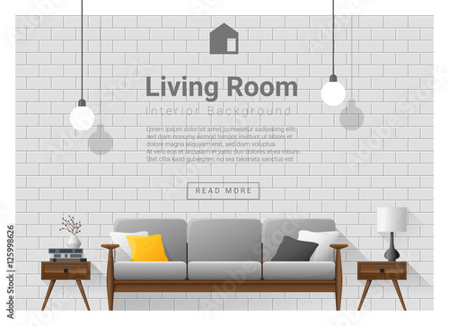 Living room Interior background , vector, illustration