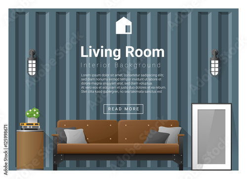 Living room Interior background , vector, illustration