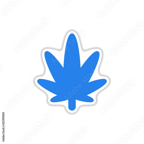 paper sticker on white background cannabis