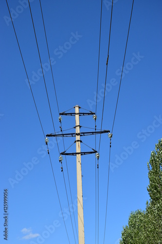 Old-fashioned electric pylon photo