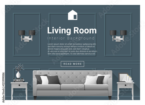 Living room Interior background , vector, illustration