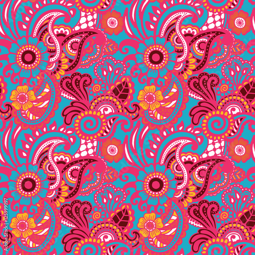 Paisley seamless colorful pattern