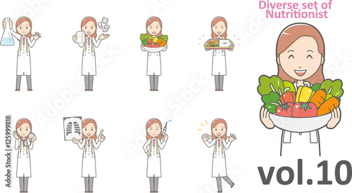 Diverse set of nutritionist, EPS10 vector format vol.10