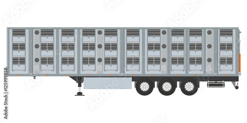 Isolated cattle trailer on a white background. Vector illustration