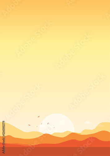 Seasons Landscape Banners Nature Background Vector Illustration Beautiful Desert © Buttersugar104