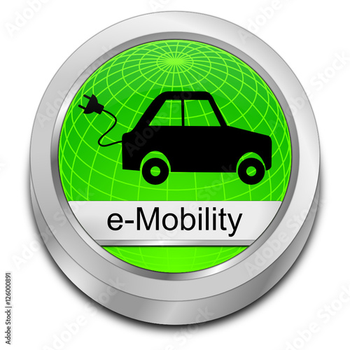 e-Mobility Button - 3D illustration