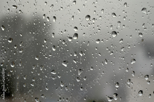 Drops of rain on the window