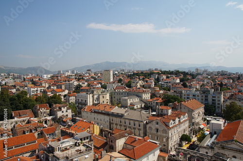 Ausblick von der Kirchturmspitze auf Split