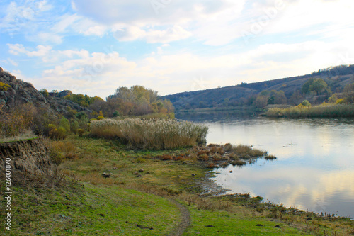 River Southern Bug in Ukraine on autumn