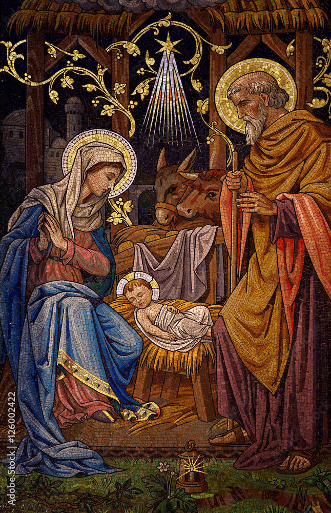 Naklejka premium The Nativity (mosaic)
