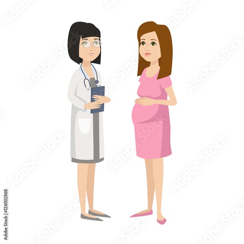 Young pregnant woman character vector