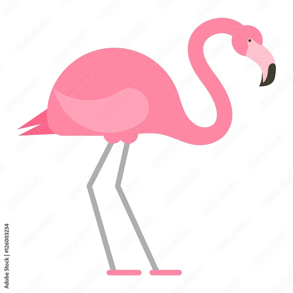 Naklejka premium Cool pink decorative flamingo