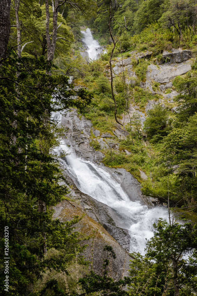 Trufulco waterfall in Huerquehue national park, Chile