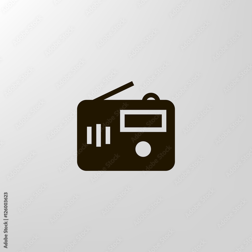 Radio icon vector, clip art. Also useful as logo, web UI element, symbol, graphic image, silhouette and illustration. Radio icon vector, clip art. Also useful as logo, web UI element, symbol, graphic image, silhouette and illustration.