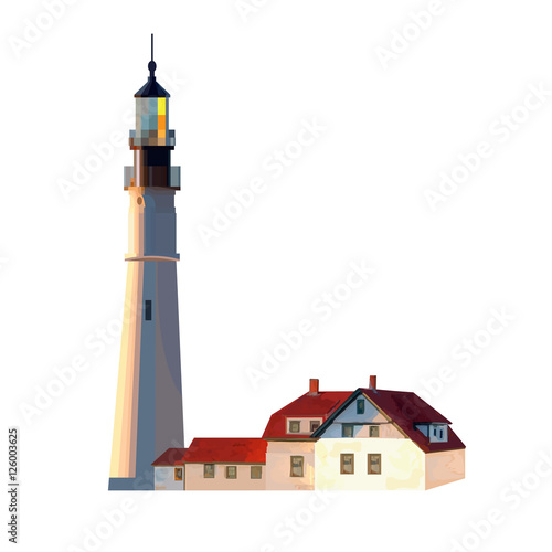 Image of lighthouse on a white background