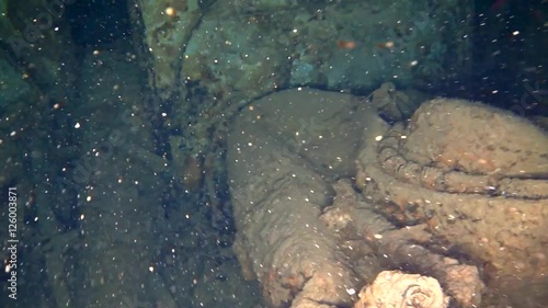 The mangled decaying wreckage strewn everywhere in Hold No1 of the SS Thistlegorm Ship Wreck in the Red Sea photo