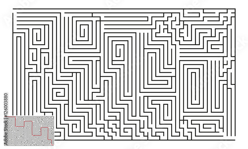 Large Vector Horizontal Maze with Answer 27