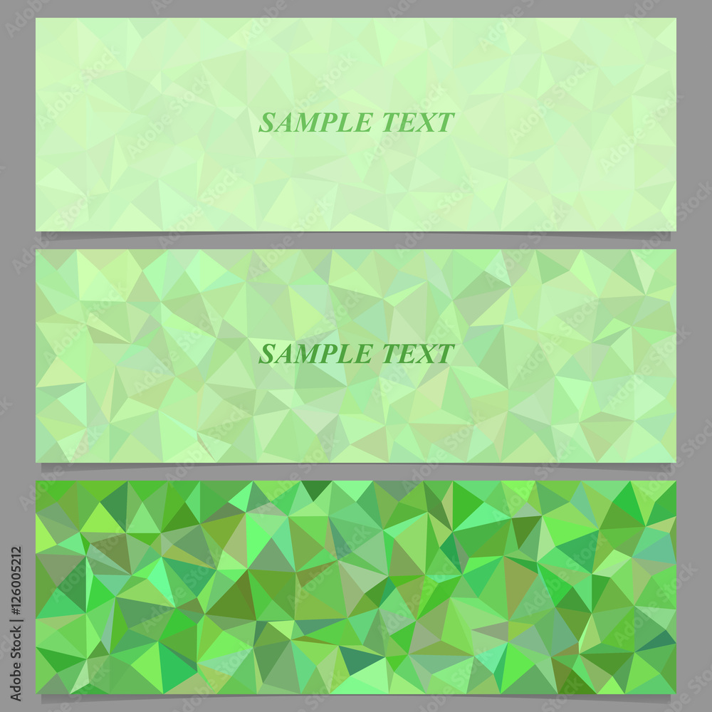 Green tiled triangle mosaic banner design set