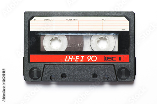 Vintage audio cassette isolated on white