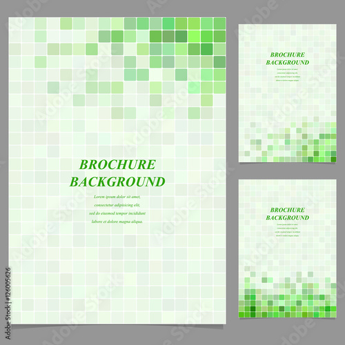 Green square tile mosaic brochure design