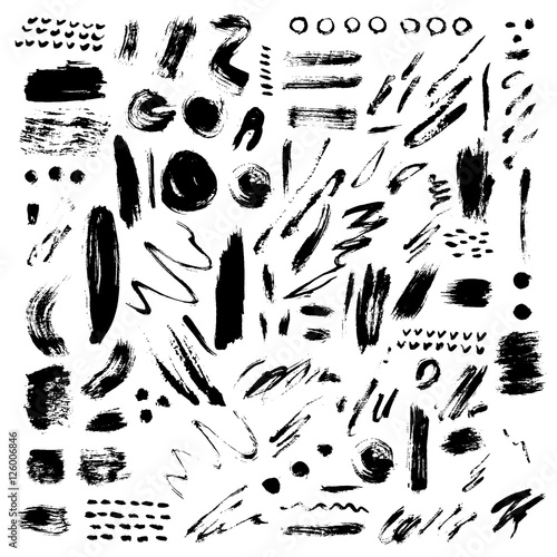 Brush stroke vector set.