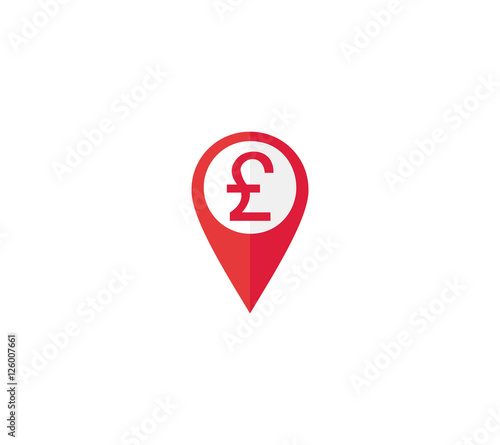 business Pound sterling map pointer icon,GPS location symbol, navigations sign