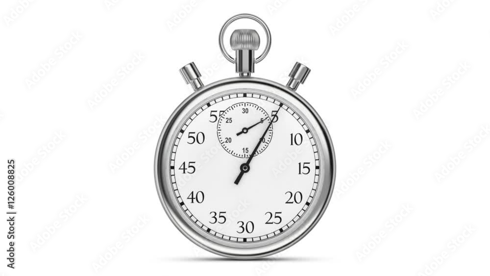 Animation stopwatch on a white background. A full minute. Animation stopwatch on a white background. A full minute.