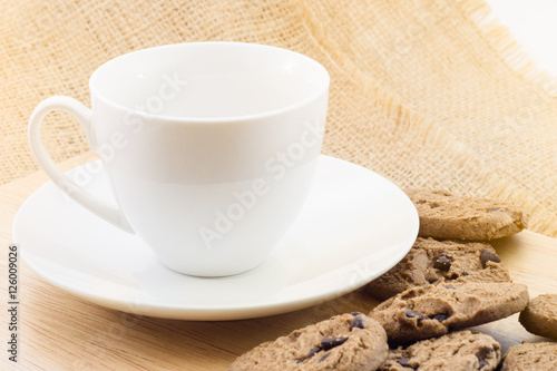 Coffee cup with chocolate cookies