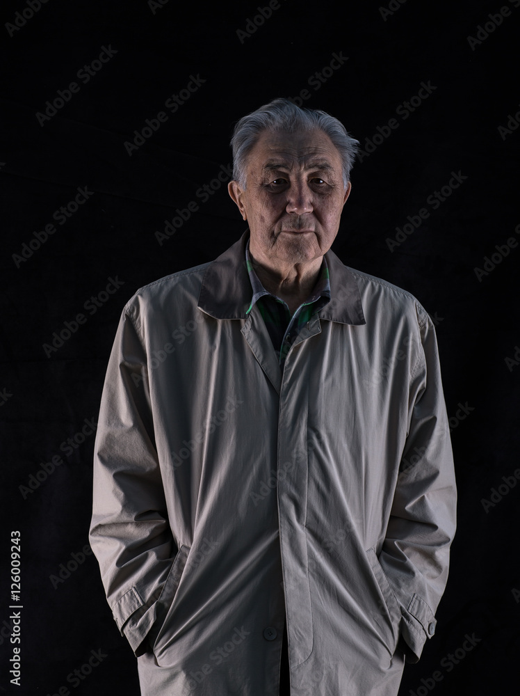80 year-old white-haired old man 80 year-old white-haired old man
