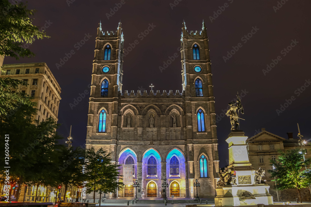 Notre Dame at Night Montreal